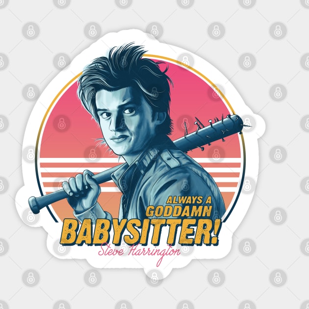 Steve Harrington Babysitter Stranger Things Sticker by ActiveNerd